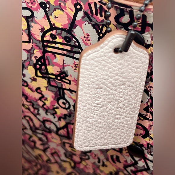 COACH Keith Haring Town Tote With Dancing Dog & Matching Charm - Picture 4 of 13